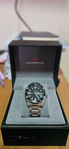 RELÓGIO TECHNOS MASCULINO AUTOMÁTICO DIVER PRATA