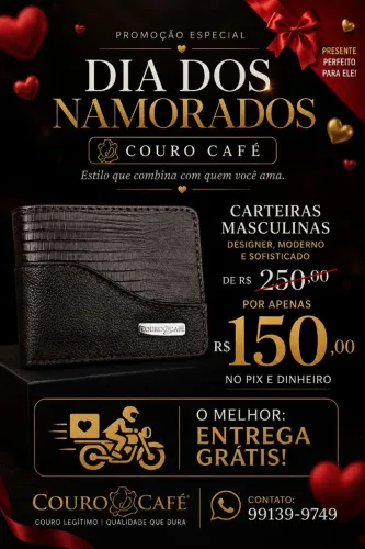 Promoção de Carteiras Masculinas da Couro Café