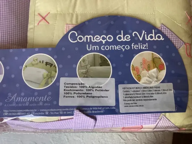 Kit berço americano tema fadas (marca começo de vida).