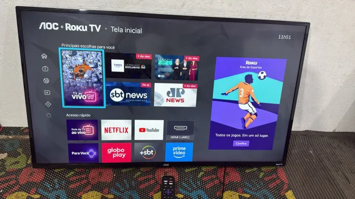 Tv AOC Roku Tv 43 polegadas Smart