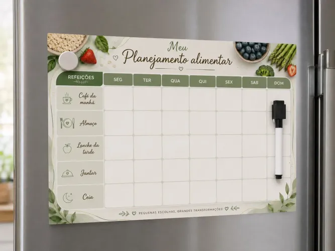 Planner personalizado rotina de alimentação com ima