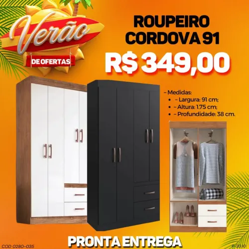 GUARDA ROUPA 4PT - DIRETO DE FABRICA 