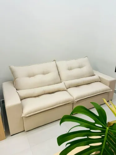 Sofá Paris Retrátil e Reclinável 2,30m Veludo Resistente e Confortável