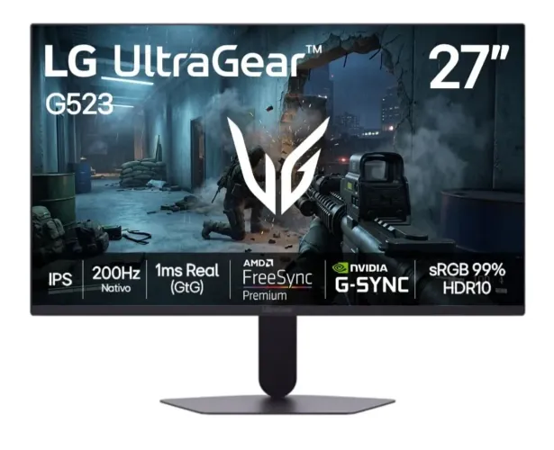 Monitor Gamer LG UltraGear Monitor Gamer 27" IPS 200Hz, 1ms (GtG), Full HD (1920x1080)