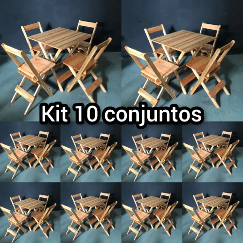 Kit com 10 mesas e 40 cadeiras