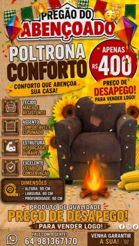 Poltrona macia perfeita para ver os jogosda copa com conforto