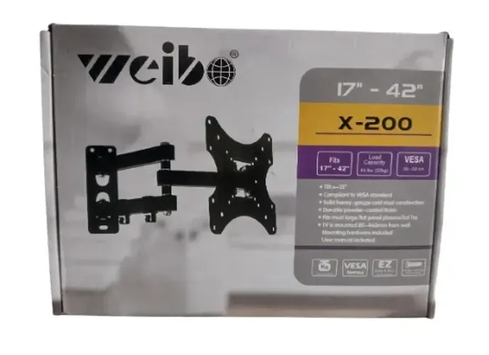 Suporte de parede com braço extensível de 17 a 42 polegadas X-200 preto