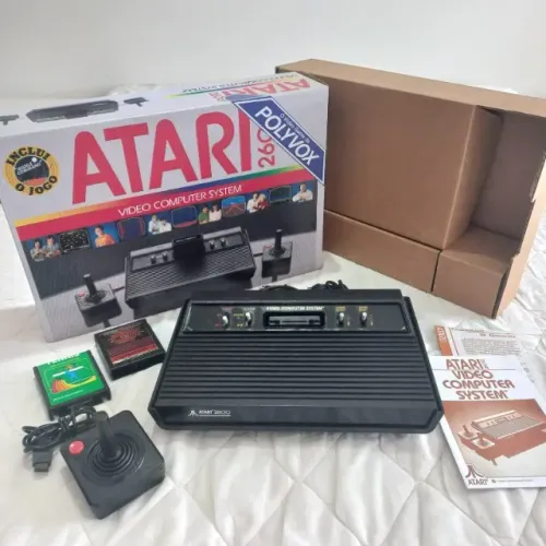 Clássico Atari 2600 Polyvox c/ Caixa e Berço