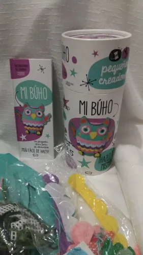 kit de costura infantil c/ almofada de corujinha - contém livro e acessórios