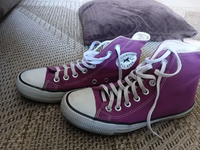 All star converse, cano alto, roxo tam 36