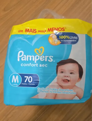 Fralda Pampers Confort Sec M - 70 Unidades (Nova e Lacrada)