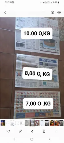 Jornal limpos a partir de 7,00 o kg
