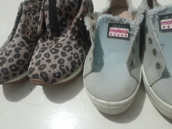 2 pares de Tênis: Moleca e Coca Cola - Tamanho 36