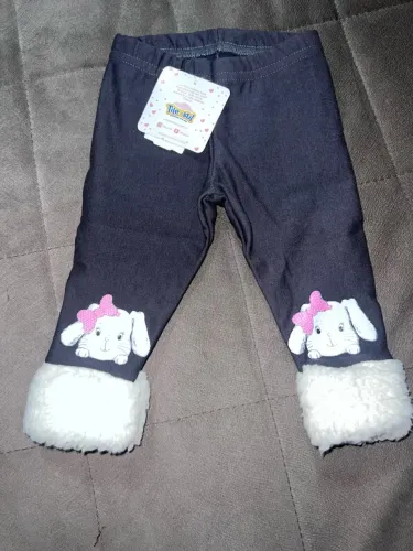 Calça Infantil Tileesul com Pelúcia e Coelhinhos - Tam. P (bebê)
