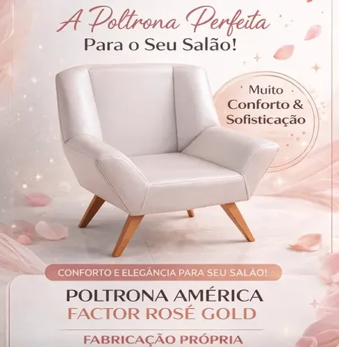 Poltrona América Factor Rosé Gold - Direto de Fábrica!