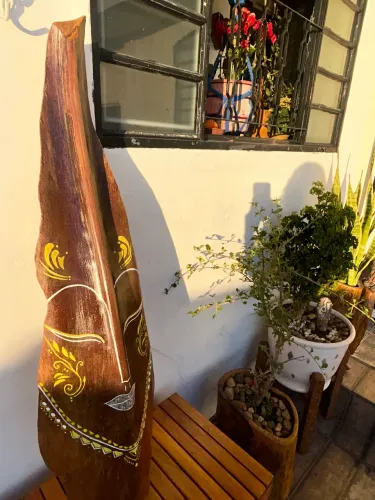 Luminária artesanal em folha de palmeira - peça única
