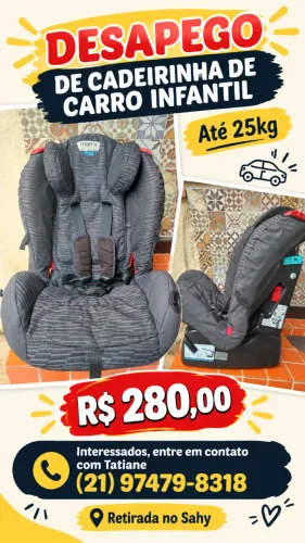 Cadeirinha de carro Infantil até 25kg