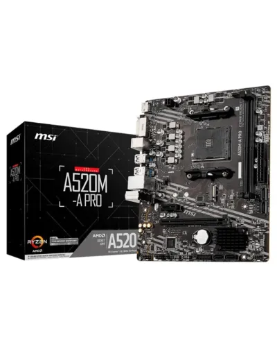Placa-mãe Msi A520m-a Pro Am4 Matx Ddr4 Hdmi Dvi M.2