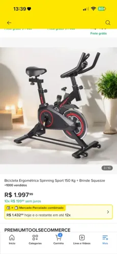 Bicicleta ergométrica spinning Sport 150kg