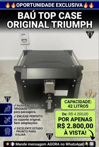 Baú Topcase Original Triumph 42Litros