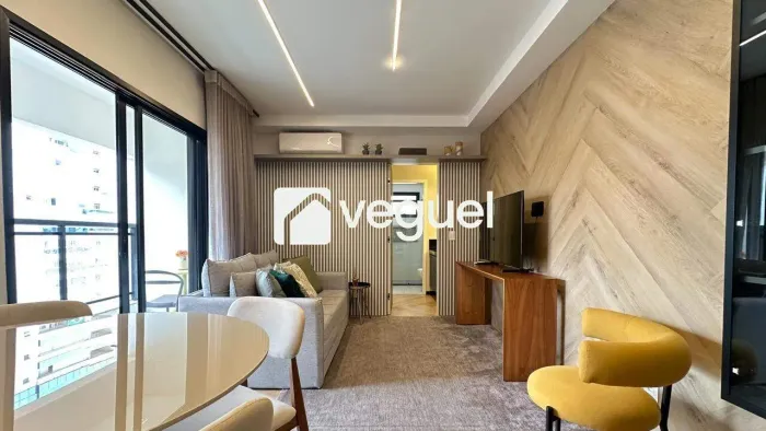 Apartamento mobiliado de 58m² com 1 suíte para alugar no bairro Cambuí, Campinas/SP.