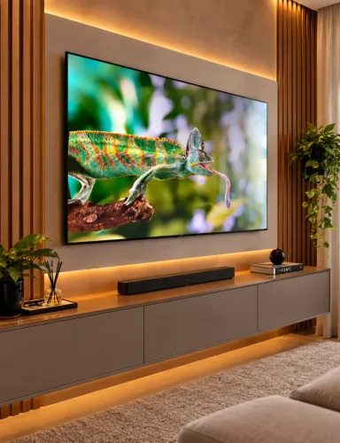 TV SMART 55'' TCL QLED 4K - Borda Infinita - Imagem de Cinema - Semi Nova