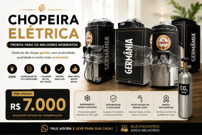 CHOPEIRA ELÉTRICA GERMÂNIA 110L/H + CILINDRO CO? 3KG