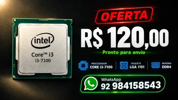 Processador core I3-7100 lga 1151 ddr4