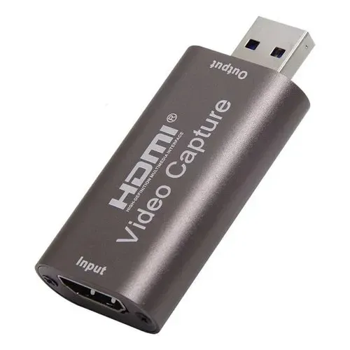 Placa De Captura Hdmi Usb 3.0 4k E 1080p 60fps Live Stream Rullz Cinza Obs Streamlabs