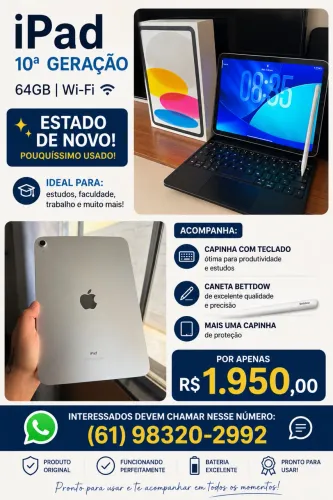 iPad 10ª geração 64GB estado de novo