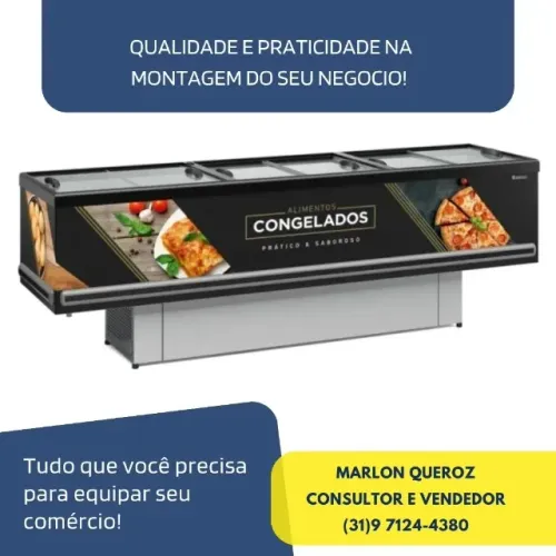 Ilha Para Congelados 3M Vidro Reto Gelopar
