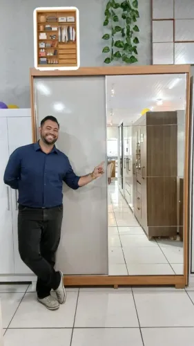 Roupeiro Solteiro Espelhado 100% MDF