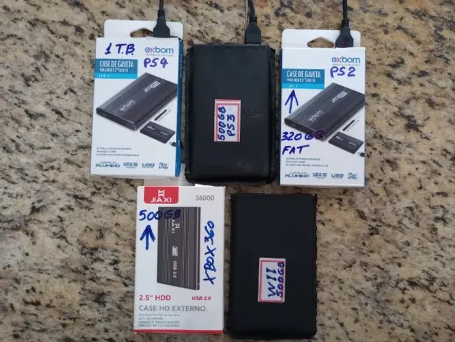 HDs para PS2/3/4, nintendo Wii e Xbox360