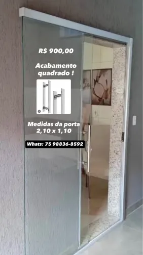 Porta de vidro de correr 
