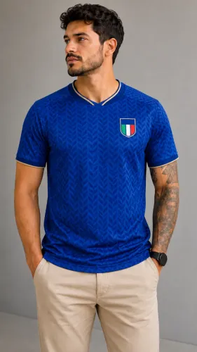 Camisa Itália Azul Clássica - Coleção Futebol