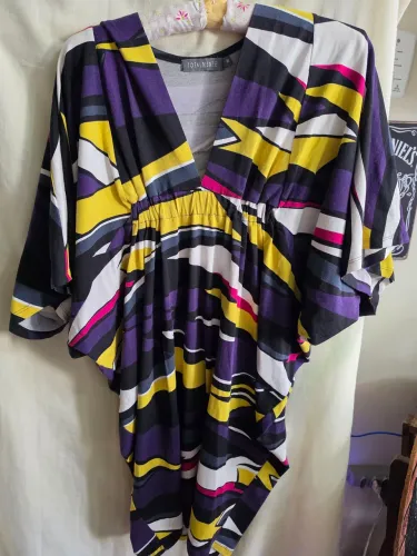 Vestido mini estampado de malha de algodão M