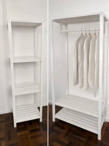 Estante e guarda roupa de madeira