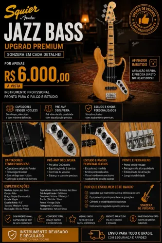 Contrabaixo squier Fender 5 cordas