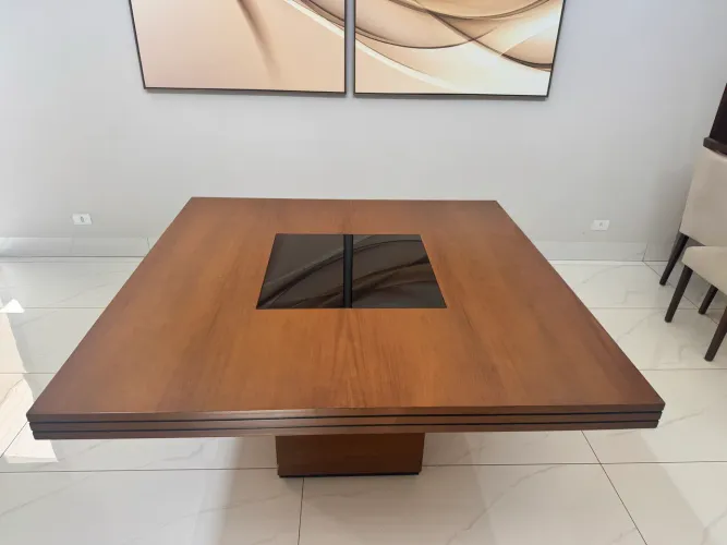 Conjunto Mesa de Madeira e cadeiras offwhite