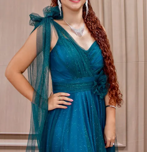 Vestido verde esmeralda- formatura saúde 