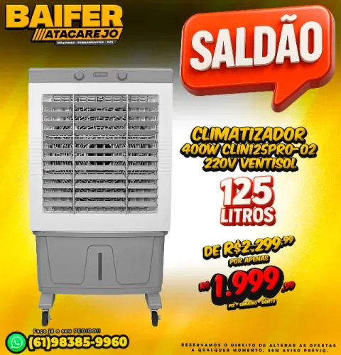 Climatizador 400w 125 Litros CLIN125Pro-02 220v Ventisol