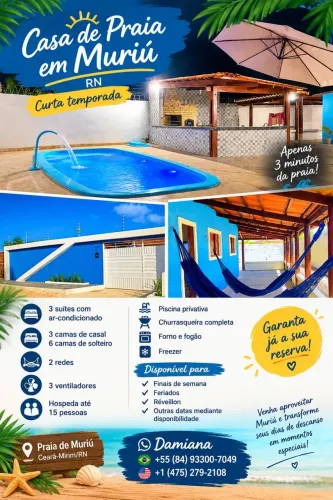 Casa de praia- Muriu/RN( apenas temporada)