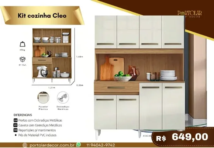 Kit Cozinha Cléo, a pronta entrega