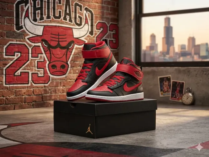 Air Jordan 1 FlyEase, na cor mais lendária de todas: o "Bred" (Preto e Vermelho)