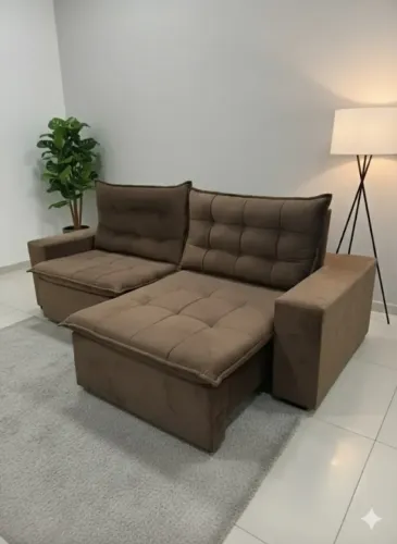 Sofá retratil e reclinavel com pillow alto conforto