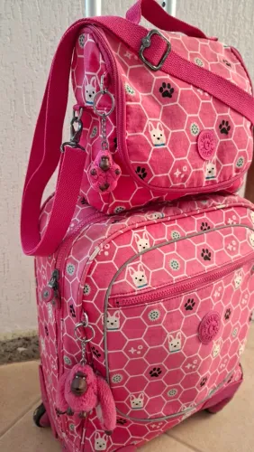 Mochila kipling de rodinha e merendeira originais