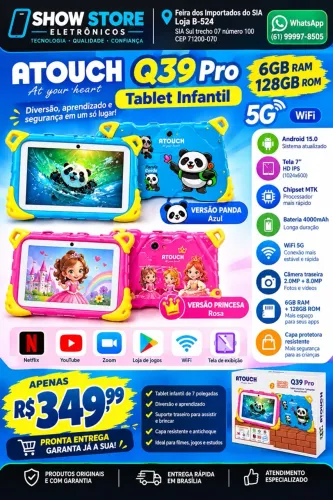 Tablet infantil educativo atouch Q39 pro 6GB/128gb wifi 5g