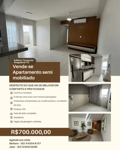 Vendo apartamento semi mobiliado no edificio Terracota em Araguaína