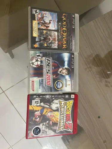 VENDO 3 JOGOS ORIGINAIS DE PS3: PES 2010, DRAGON BALL Z E GOD OF WAR