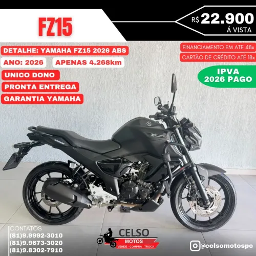 FZ15 Fazer150 2026 c/4.000km Financio 48x aceito sua moto